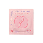 Patchology Rosé eye gels packaging on a white background