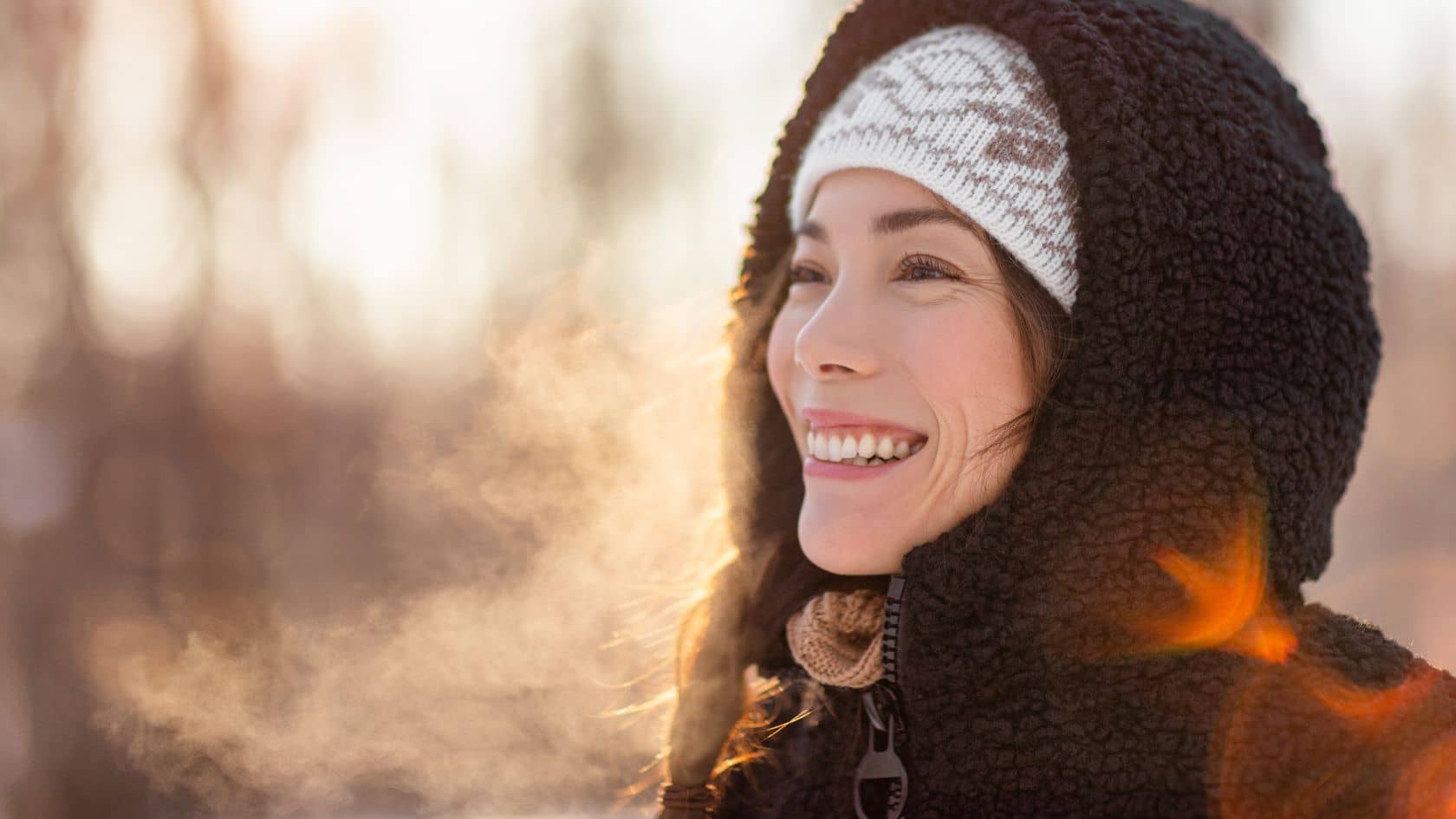 woman outside winter skin how to stay healthy and hydrated