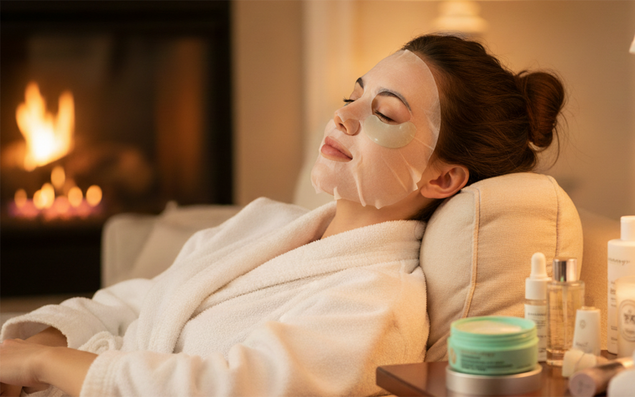 relaxing self-care session at home