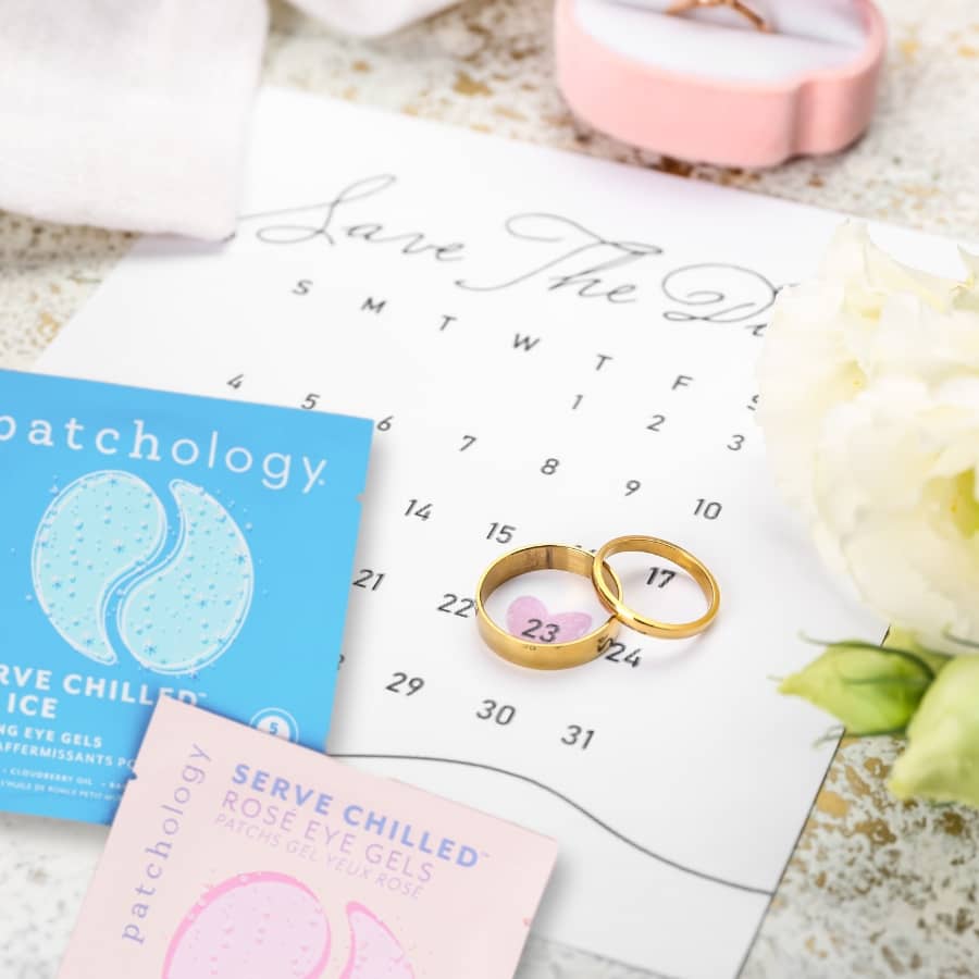 on ice rose eye patches for your wedding day skincare bride bridesmaids