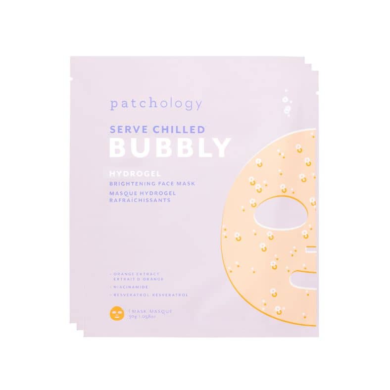 trio of masks brightening skin clearing antioxidant rich hydrogel patchology bubbly