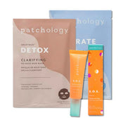 Smartmud acne bundle skincare products including a mask and serum on a white background