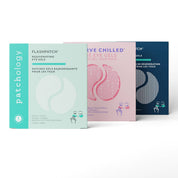 Trio of the best-selling Patchology eye masks products on a white background