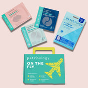 Patchology “On The Fly” travel facial kit with assorted FlashPatch eye gels and Hydrate sheet mask, complete skincare set for hydrating, refreshing, and revitalizing skin on the go
