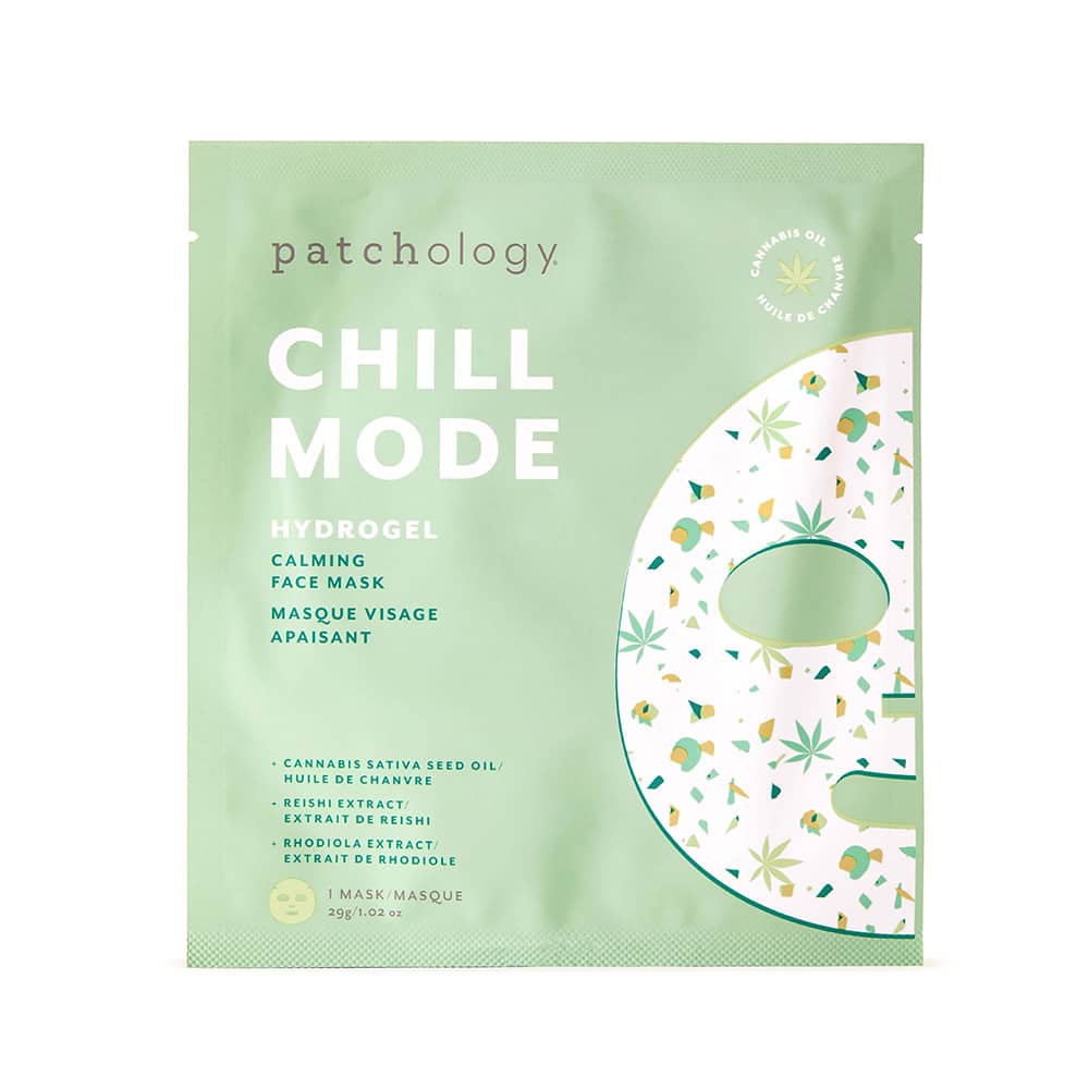 Patchology natural cannabis oil Chill Mode Hydrogel two piece face calming mask