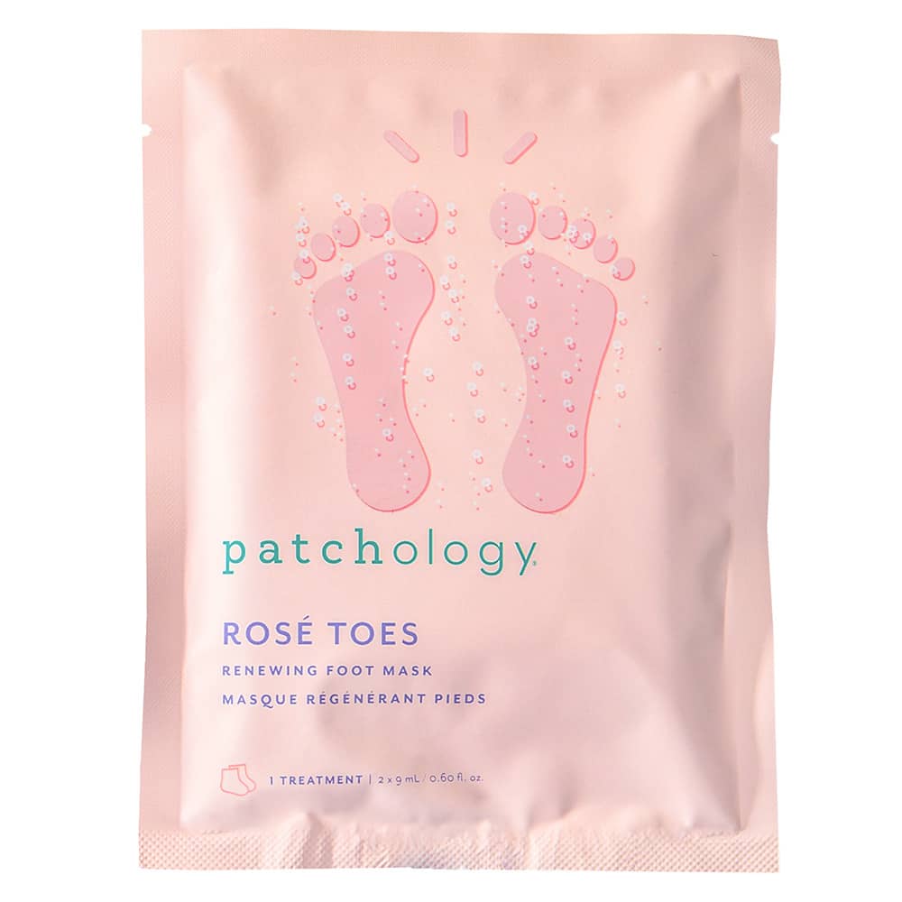 patchology rosé toes renewing foot mask 1 treatment