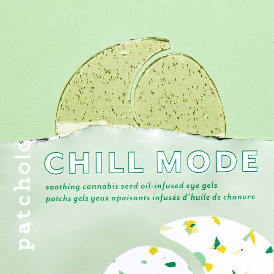 Chill Mode packaging open with eye gels visible