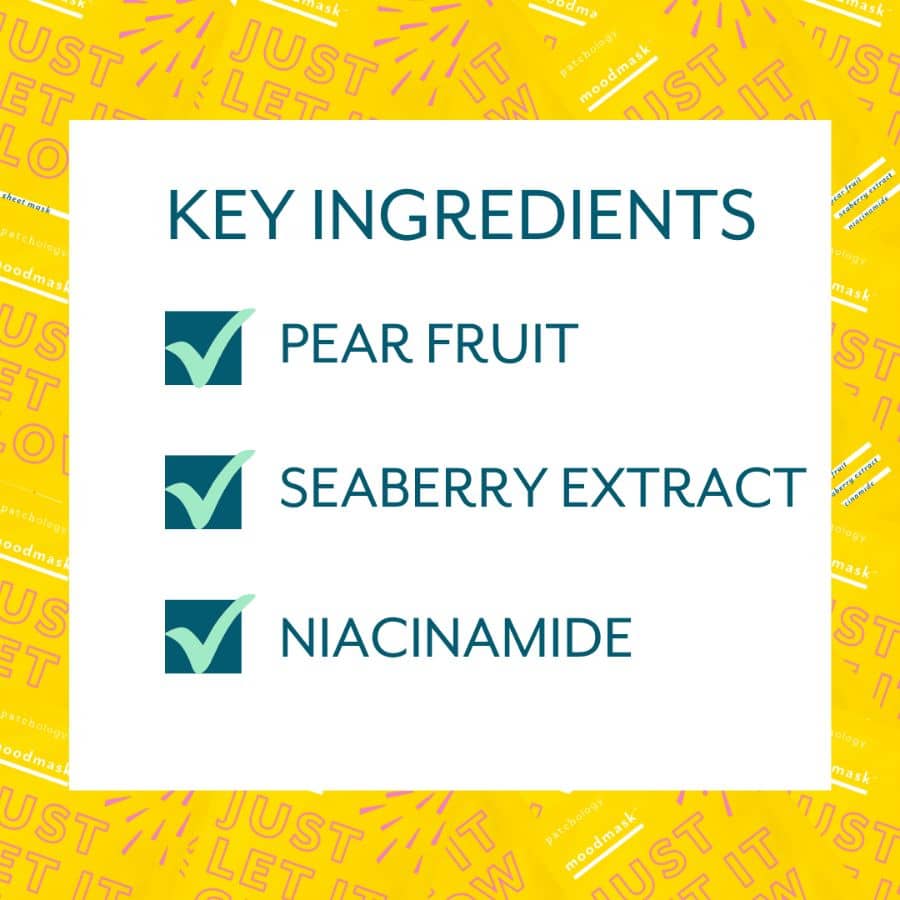 Key Ingredients of Just Let It Glow Pear Fruit, Seaberry Extract, Niacinamide