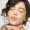 green tea and bergamot eye gels perk up woman wearing