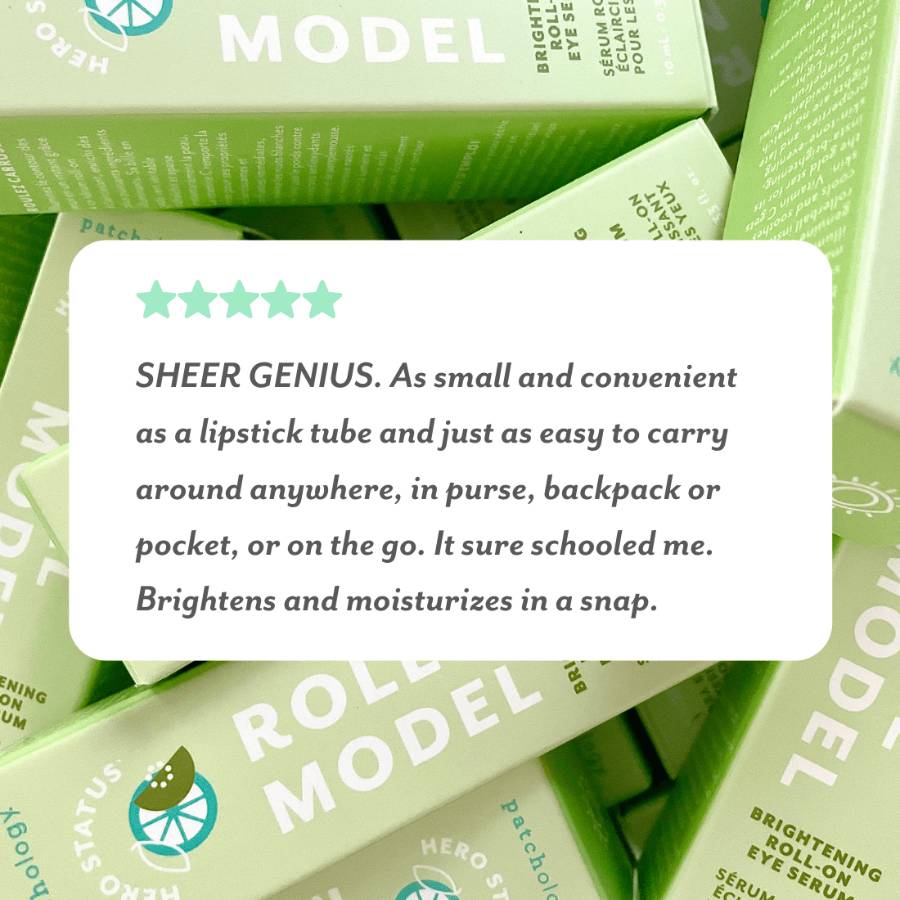 customer quote - sheer genius. as small as a lipstick, brightens in a snap