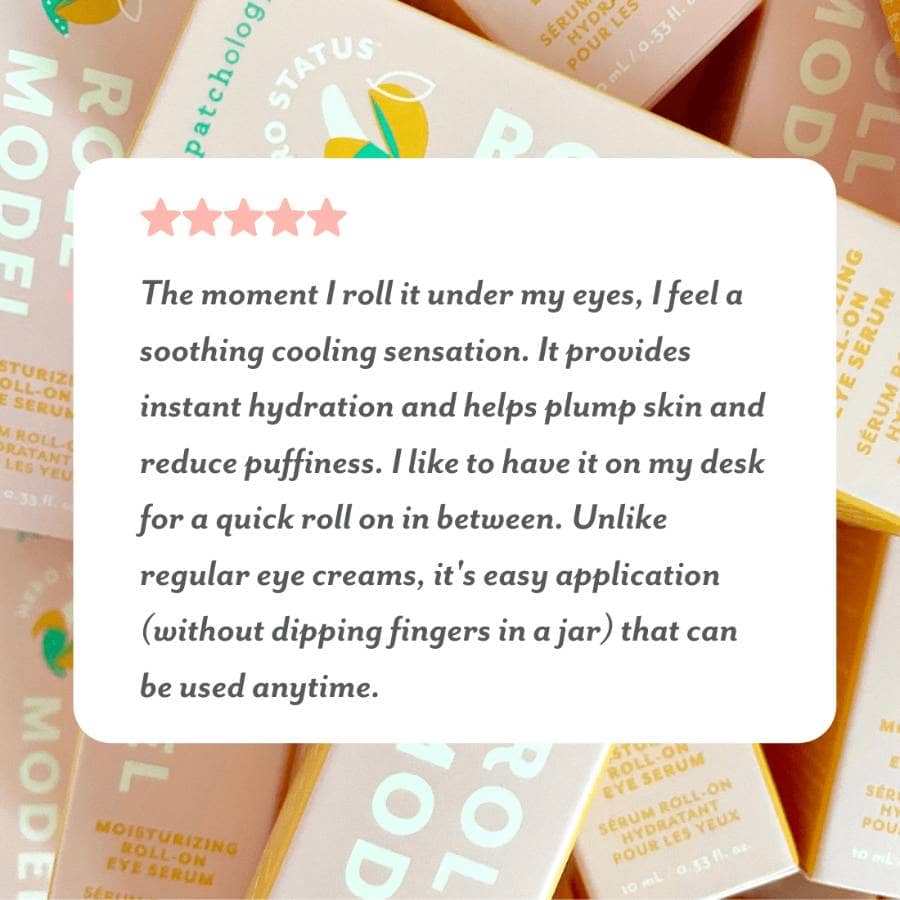 customer review - the moment I roll it under my eyes I feel soothing and cooling sensation