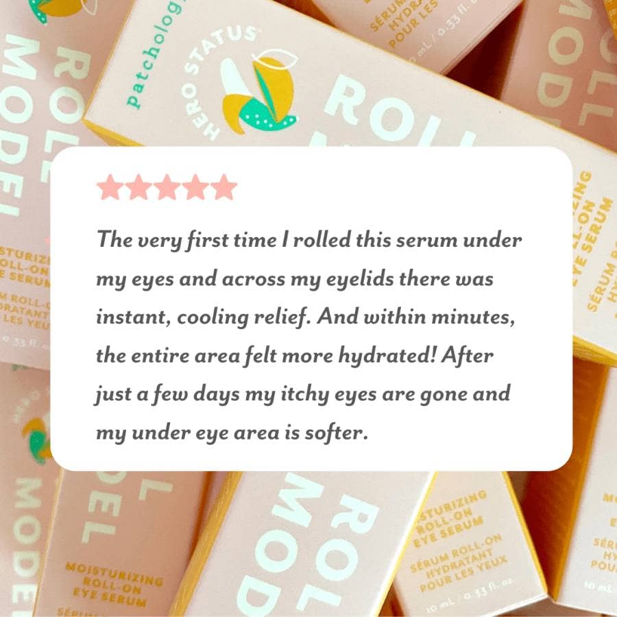 customer review - the very first time I rolled on this serum under my eyes and across my eyelids there was instant cooling relief